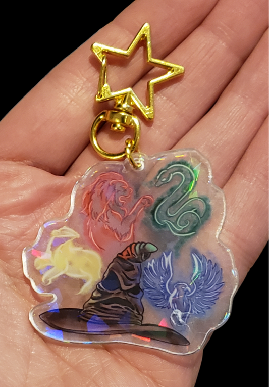 Artist Keychain, Wizard Houses (holographic)