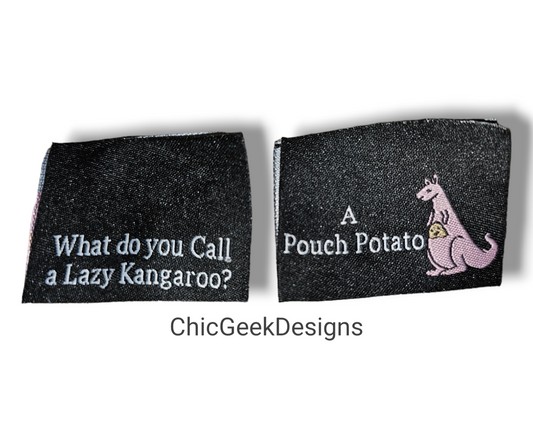 Bag Tag, Kangaroo! - Woven Sew-in Labels - Pack of 5
